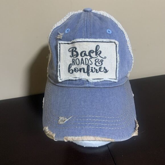Back Roads & Bonfires Strap Back Hat Womens  YPO - Picture 1 of 7